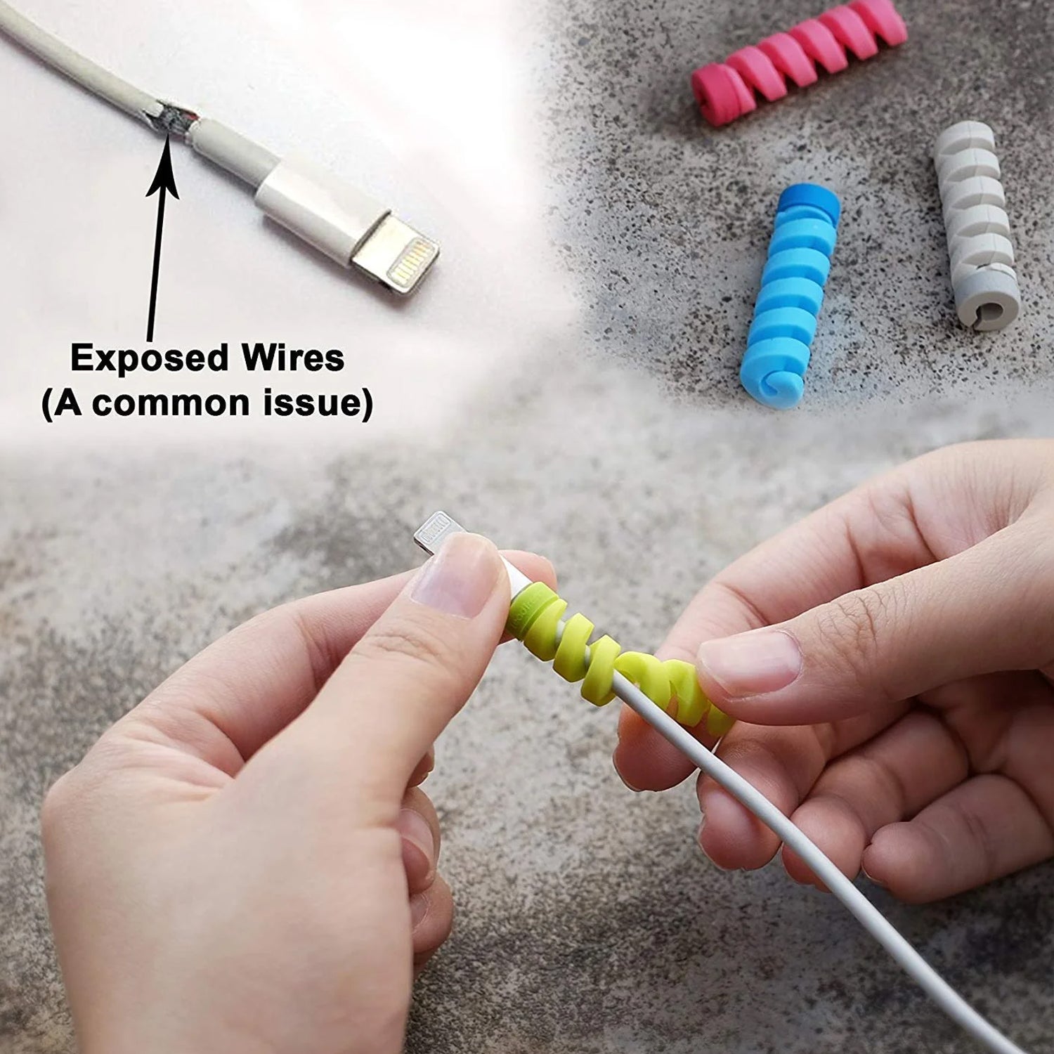 12722 Spiral Charger Cable Protector Data Cable Saver Charging Cords Protective for All Universal Earphone & Cable Cover (Pack of 10) 12722 Spiral Charger Cable Protector Data Cable Saver Charging Cords Protective for All Universal Earphone & Cable Cover (Pack of 10)